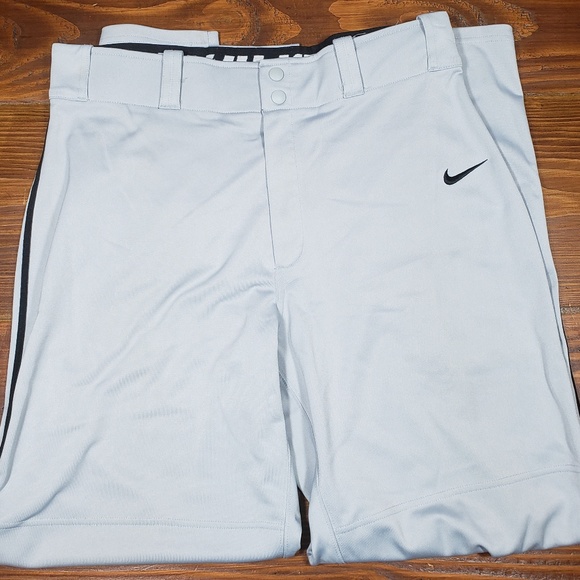 Nike Baseball Pants Grey With Black Piping Dry Fit - Picture 1 of 5